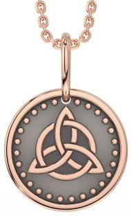 Rose Gold Black Rhodium Celtic Trinity Knot Necklace