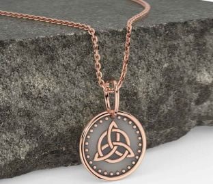 Rose Gold Black Rhodium Celtic Trinity Knot Necklace