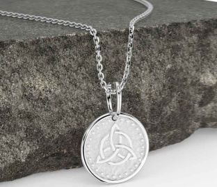 White Gold Celtic Trinity Knot Necklace