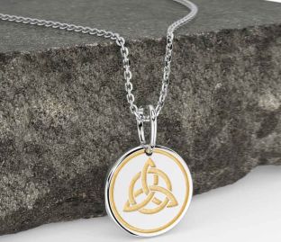 Gold Silver Celtic Trinity Knot Necklace