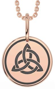 Rose Gold Silver Black Rhodium Celtic Trinity Knot Necklace