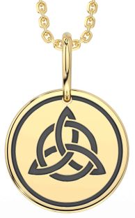 Gold Silver Black Rhodium Celtic Trinity Knot Necklace
