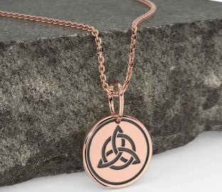 Rose Gold Black Rhodium Celtic Trinity Knot Necklace