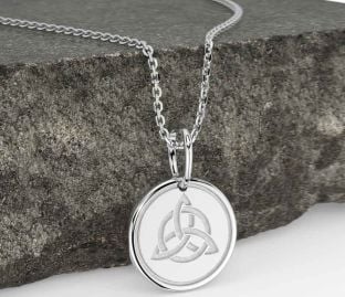White Gold Celtic Trinity Knot Necklace