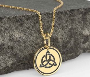 Gold Black Rhodium Celtic Trinity Knot Necklace