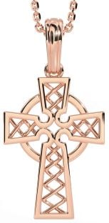 Rose Gold Silver Celtic Cross Necklace