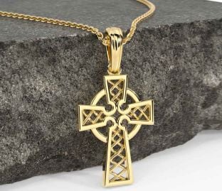 Gold Silver Celtic Cross Necklace