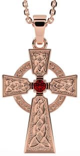 Diamond Rose Gold Celtic Cross Necklace