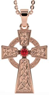 Diamond Rose Gold Celtic Cross Necklace