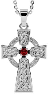 Diamond Silver Celtic Cross Necklace