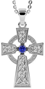 Diamond Silver Celtic Cross Necklace