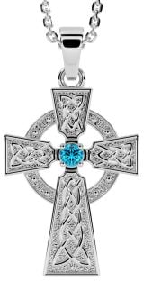 Diamond Silver Celtic Cross Necklace