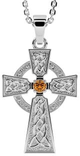 Diamond White Gold Celtic Cross Necklace