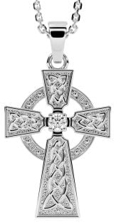 Diamond White Gold Celtic Cross Necklace