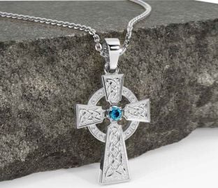 Diamond White Gold Celtic Cross Necklace