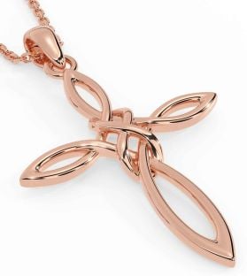 Rose Gold Silver Celtic Cross Infinity Necklace
