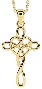 Gold Celtic Cross Heart Necklace