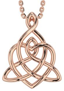 Rose Gold Celtic Trinity Knot Heart Necklace