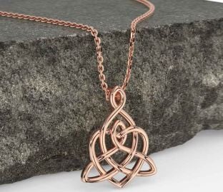 Rose Gold Celtic Trinity Knot Heart Necklace