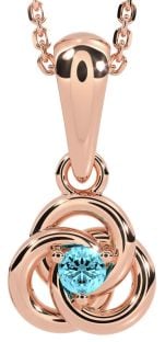 Diamond Rose Gold Silver Celtic Necklace