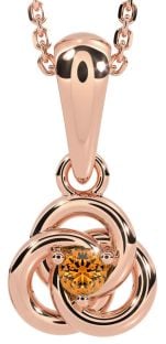 Diamond Rose Gold Silver Celtic Necklace