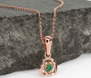 Diamond Rose Gold Silver Celtic Necklace