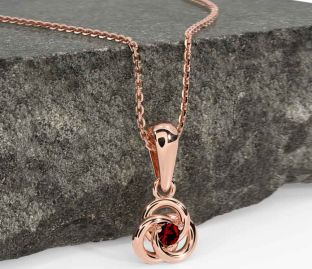 Diamond Rose Gold Silver Celtic Necklace
