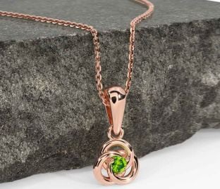 Diamond Rose Gold Silver Celtic Necklace