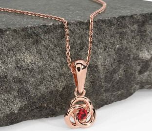 Diamond Rose Gold Silver Celtic Necklace