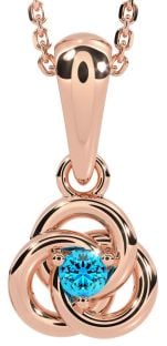 Diamond Rose Gold Silver Celtic Necklace