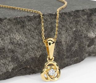 Diamond Gold Silver Celtic Necklace