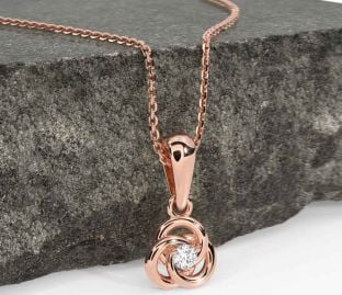 Diamond Rose Gold Celtic Necklace