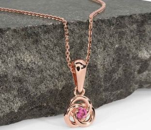 Diamond Rose Gold Celtic Necklace