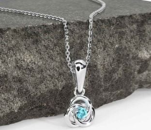 Diamond Silver Celtic Necklace
