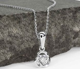 Diamond White Gold Celtic Necklace