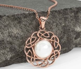 Rosa Oro céltico Perla Collar