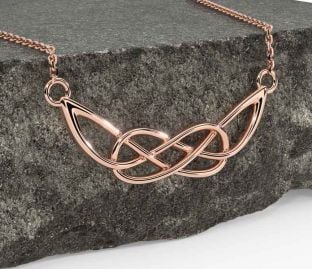Rose Gold Silver Celtic Necklace