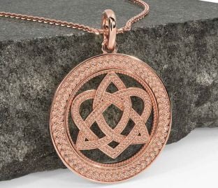Rose Gold Celtic Trinity Knot Heart Necklace