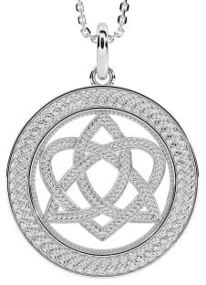 Silver Celtic Trinity Knot Heart Necklace