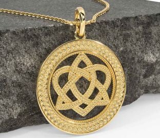 Gold Celtic Trinity Knot Heart Necklace