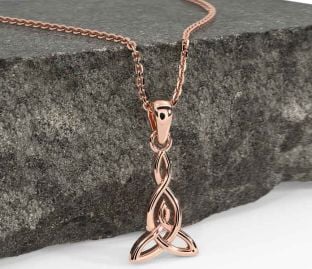 Rose Gold Celtic Trinity Knot Necklace