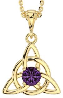 Alexandrite Gold Celtic Trinity Knot Necklace