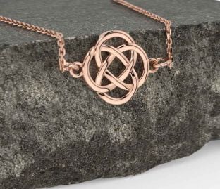 Rose Gold Silver Celtic Necklace