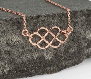 Rose Gold Silver Celtic Necklace