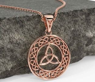 Rose Gold Silver Celtic Trinity Knot Necklace