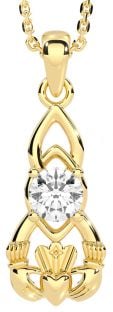 Classic Ladies White & Yellow Gold Claddagh Ring