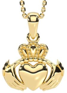 Ouro Prata Claddagh Colar