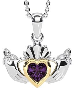 Alejandrita Oro Plata Claddagh Trinidad Nudo Collar