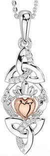 Classic Ladies White & Yellow Gold Claddagh Ring