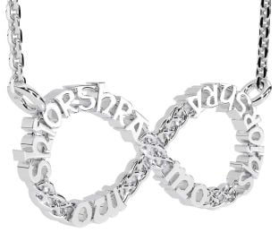 Silver Claddagh Infinity Irish "My eternal love" Necklace